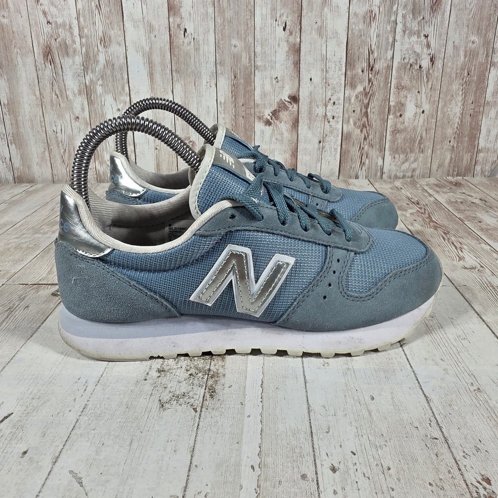 New Balance 311 Womens Sneakers Dusty Blue Silver‎ Suede Mesh WL311BNC Size 6